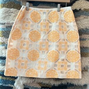 NAILA KAMAL Micro Mini Skirt Textured Organza Geometric Lined Orange White 10